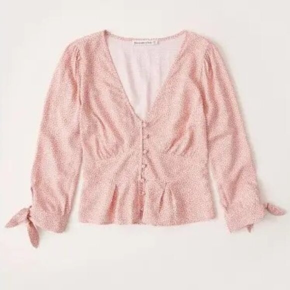 Button Up Smocked Waist Floral Print Blouse - Picture 1 of 6